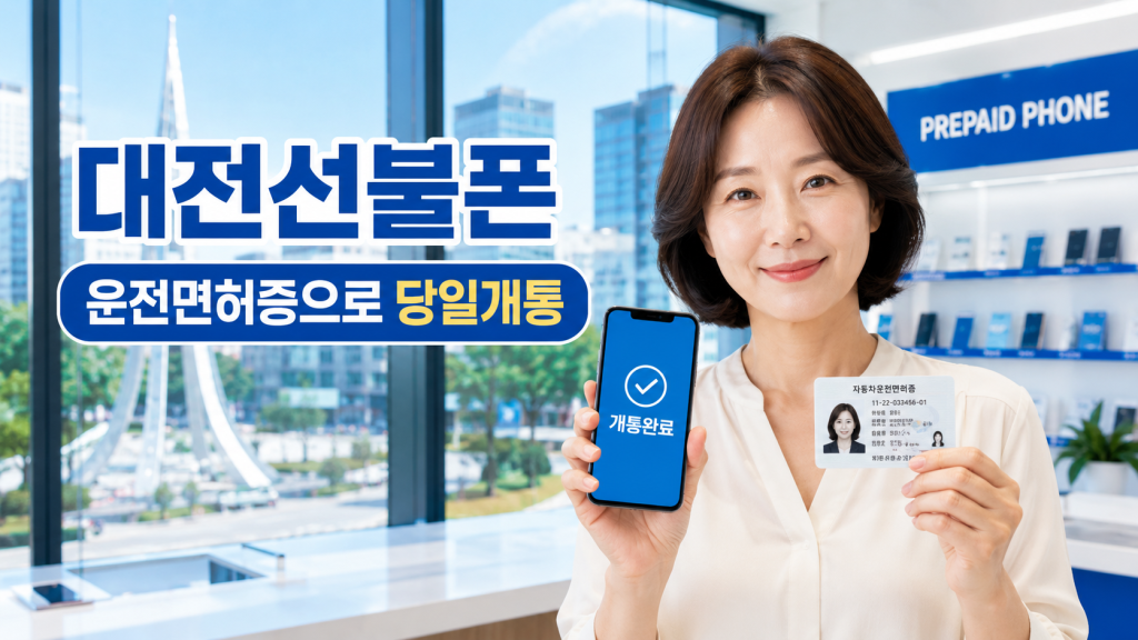 대전선불폰 운전면허증 가지고 가서 당일개통했어요