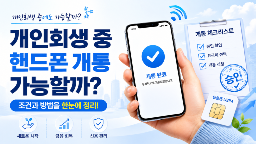 개인회생 핸드폰 개통 가능할까 실제 가능한 방법 총정리