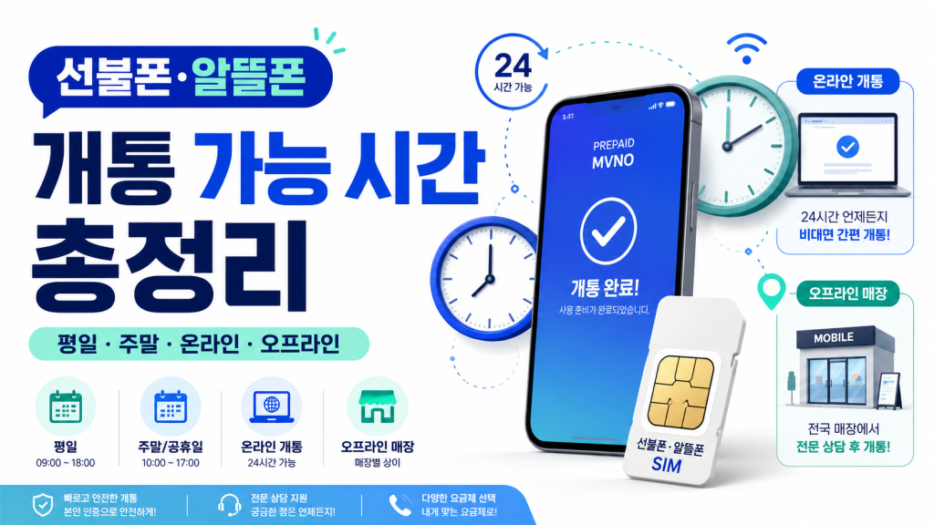 선불폰 & 알뜰폰 개통가능시간