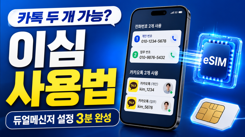 이심(eSIM) 활용 가이드 | 듀얼메신저로 번호 두 개를 한 스마트폰에서 사용하는 방법