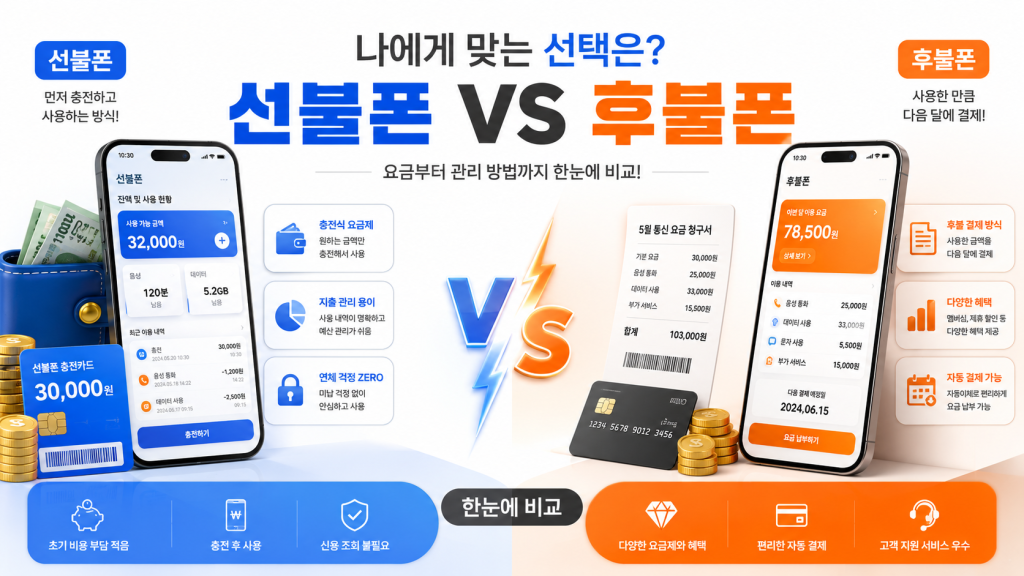 나에게 딱 맞는 맞춤요금제 찾기 | 선불요금제 VS 후불요금제