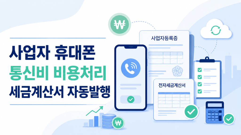 사업자 휴대폰 개통하면 통신비 비용처리 될까 세금계산서 자동발행 설정 방법