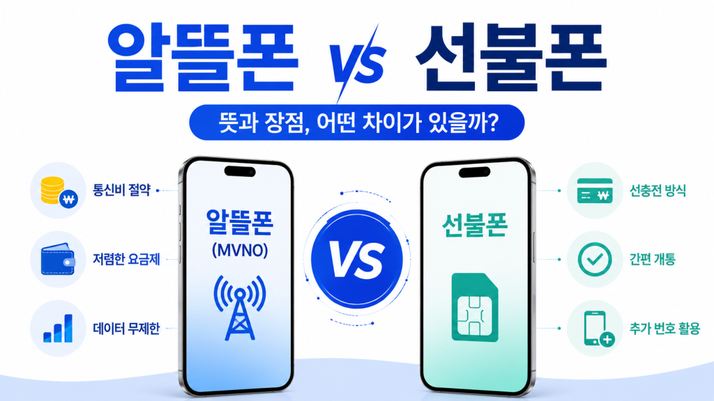 알뜰폰과 선불폰의 차이점, 쉽게 이해하기