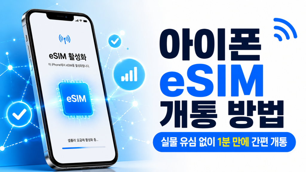 eSIM 알뜰폰 아이폰 개통방법