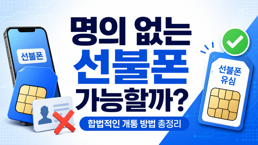 명의 없는 선불폰 가능할까? 실제 개통 방법과 합법적인 대안 총정리