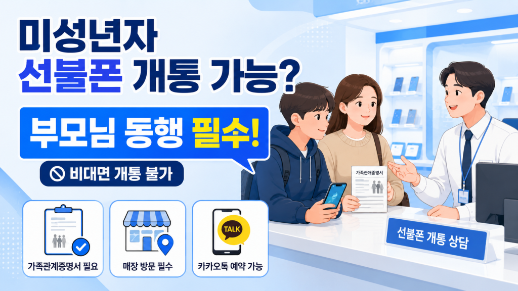 미성년자 선불폰 개통 가능 여부 1 미성년자 선불폰 개통 가능 여부
