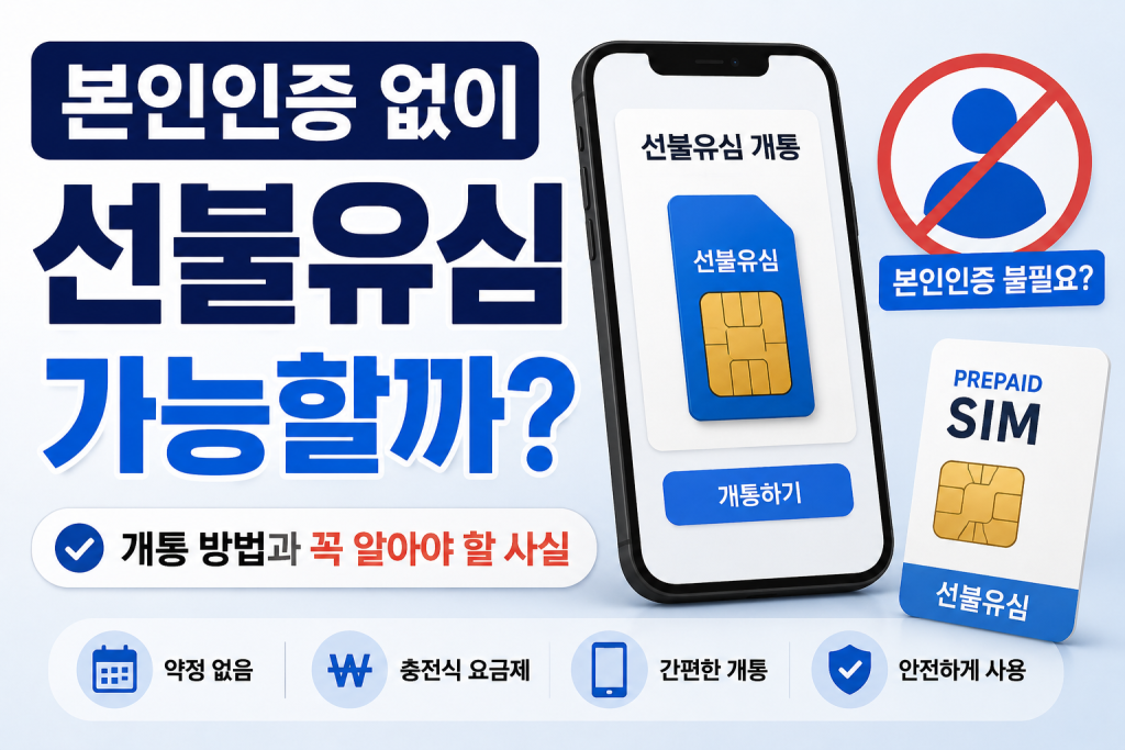 본인인증 없이 선불유심 가능할까? 개통 방법과 꼭 알아야 할 사실
