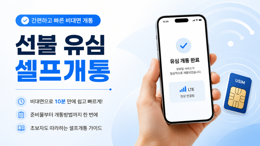 선불 유심 셀프개통 방법 총정리｜비대면 개통부터 당일 사용까지