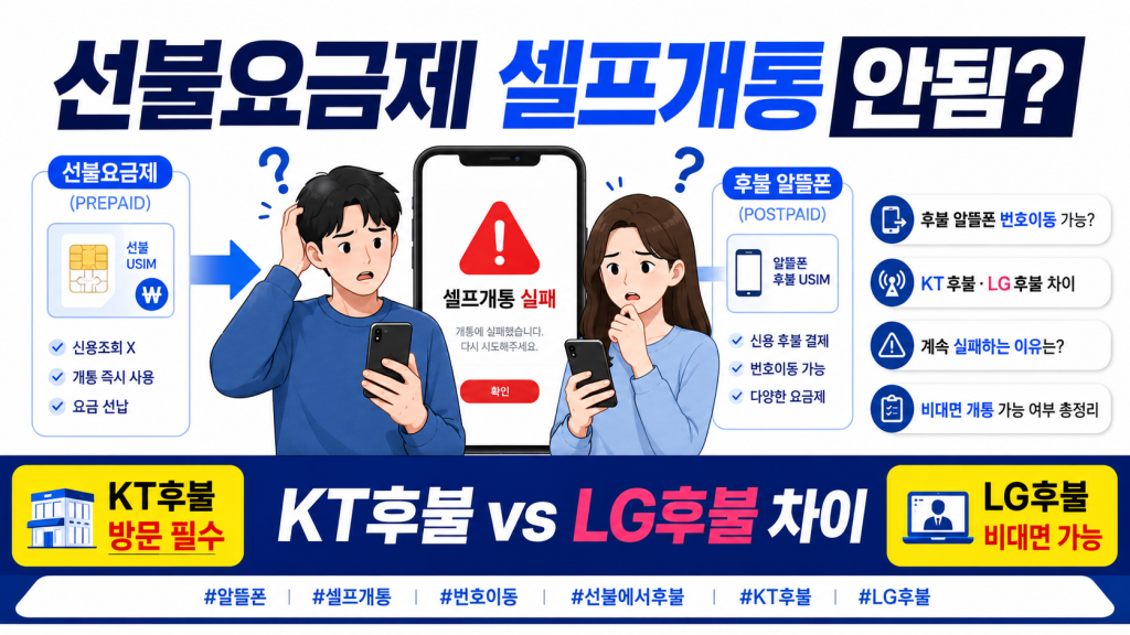 선불요금제 디시 선불요금제는 셀프개통 안됨? 선불에서 후불 알뜰폰 번호이동 가능 여부 총정리 1 선불요금제 디시 선불요금제는 셀프개통 안됨? 선불에서 후불 알뜰폰 번호이동 가능 여부 총정리