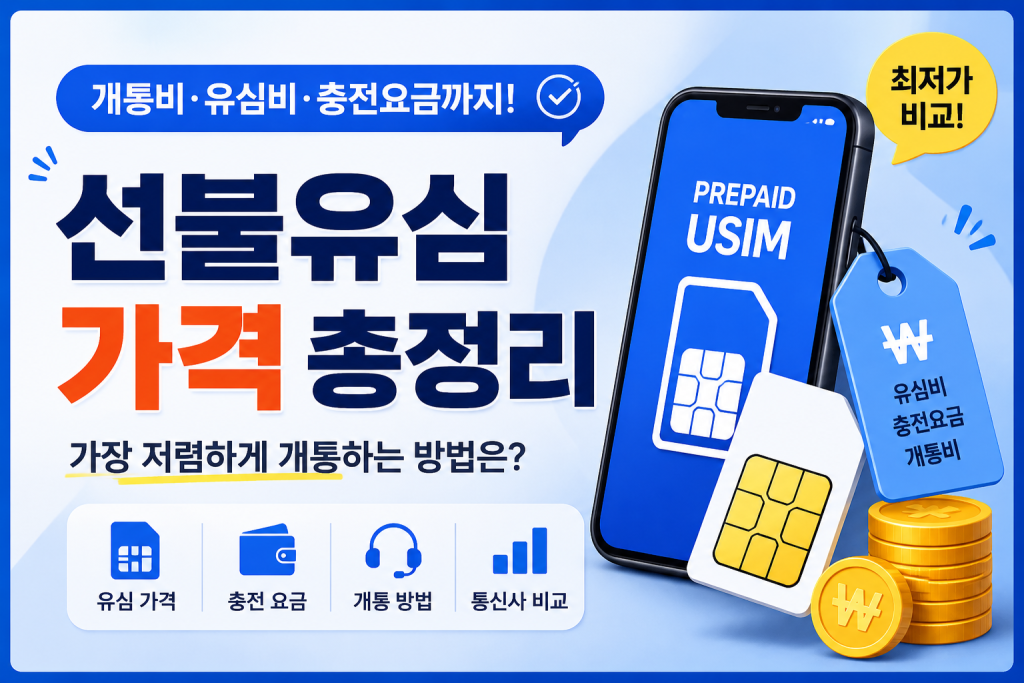 선불유심 가격 총정리｜유심비·개통비·충전요금까지 한 번에 알아보기