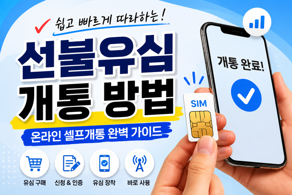 선불유심 개통 방법 완벽 가이드 | 온라인부터 셀프개통까지 한 번에