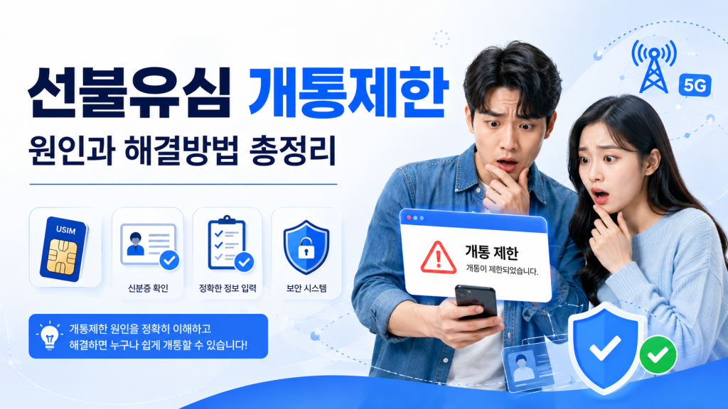 선불유심 개통제한, 왜 걸릴까? 원인부터 해결방법까지 한 번에 정리 1 선불유심 개통제한, 왜 걸릴까? 원인부터 해결방법까지 한 번에 정리