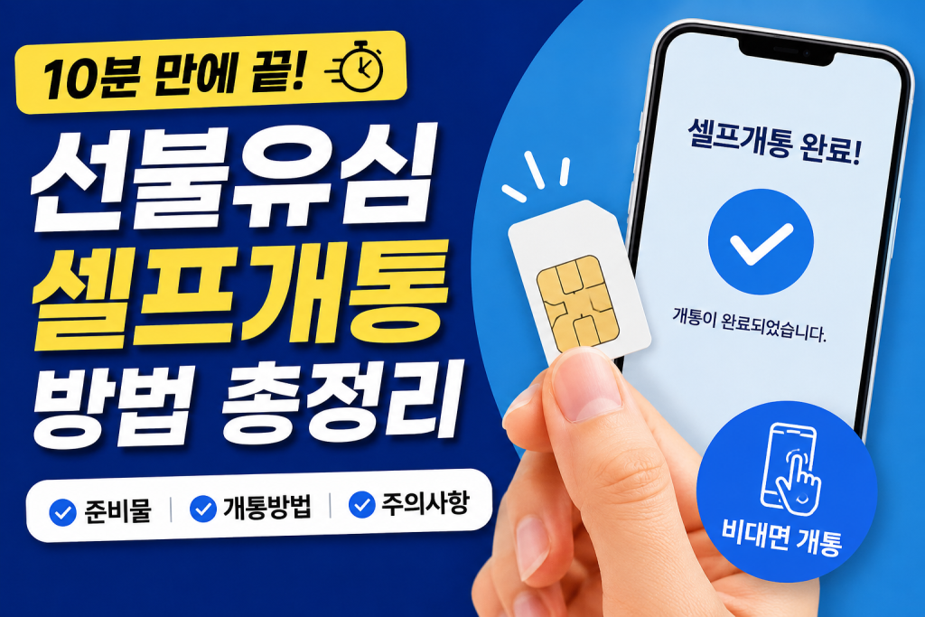 선불유심 셀프개통 방법 총정리｜10분 만에 비대면으로 쉽게 개통하는 방법