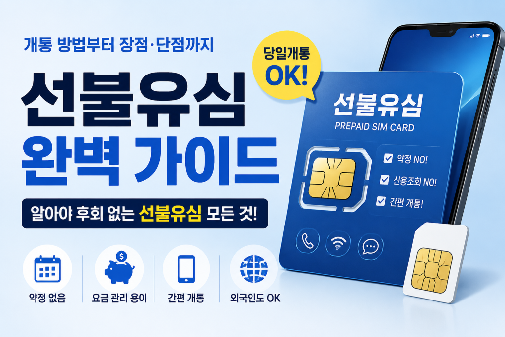 선불유심 완벽 가이드｜개통 방법부터 장점·단점까지 한 번에 정리