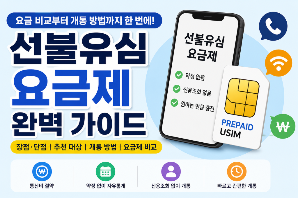 선불유심 요금제 완벽 가이드｜요금 비교부터 개통 방법까지 한 번에