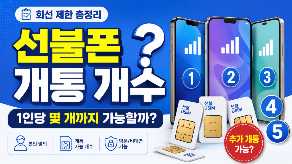 선불폰 개통 개수, 1인당 몇 개까지 가능할까? 회선 제한 총정리