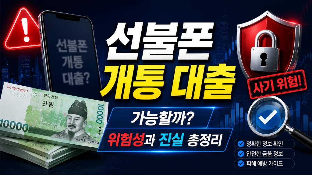 선불폰 개통 대출 가능한가? 실제 구조와 위험성 총정리