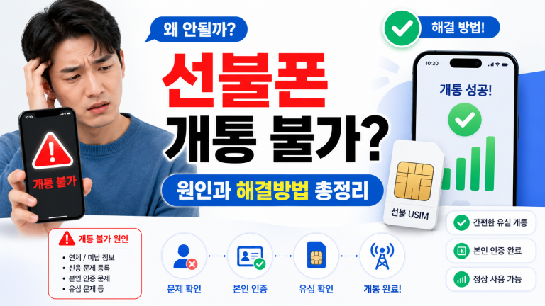 선불폰 개통 불가 이유 7가지와 해결 방법, 바로 개통하는 방법까지