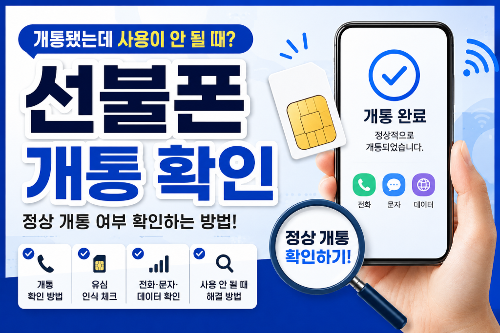 선불폰 개통 확인 방법 총정리｜개통됐는데 사용이 안 될 때 해결 방법까지
