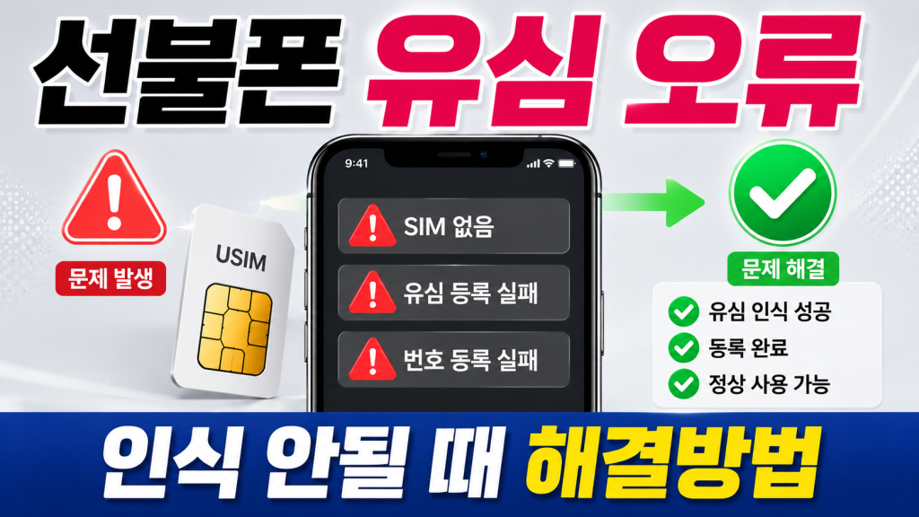 선불폰 유심 오류 / 인식 안될 때 해결방법