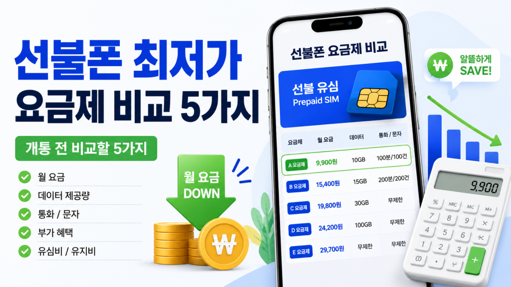 선불폰 최저가 요금제, 개통 전 꼭 비교할 5가지