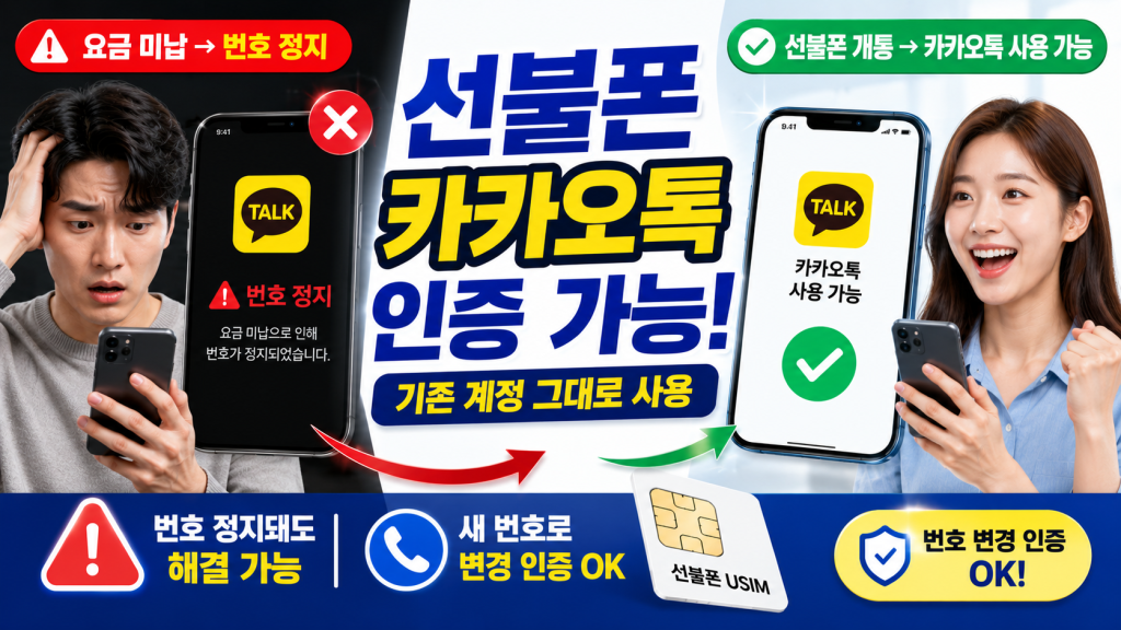 선불폰 카카오톡 인증 문제 해결, 기존 계정 그대로 사용할 수 있을까?