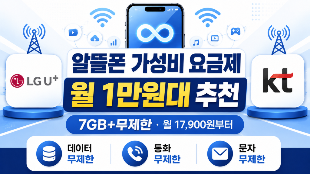 알뜰폰 가성비 요금제 월 1만원대 추천 1 알뜰폰 가성비 요금제 월 1만원대 추천