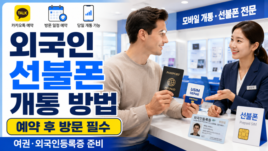 외국인 선불폰 개통 방법|방문 예약부터 개통까지 한 번에 알아보기 1 외국인 선불폰 개통 방법|방문 예약부터 개통까지 한 번에 알아보기