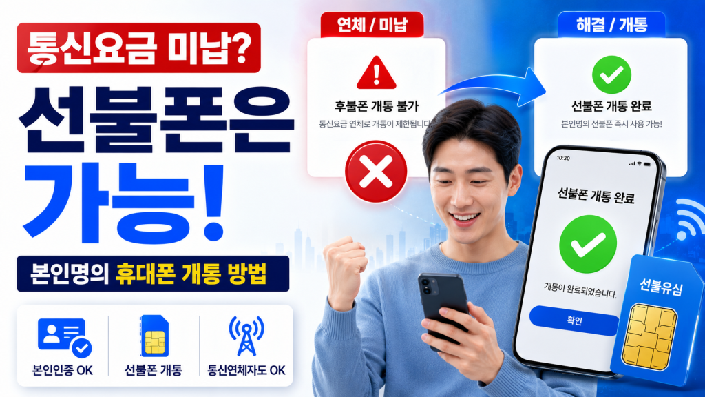 통신연체자 선불폰 개통 방법, 본인명의 개통 가능한 이유