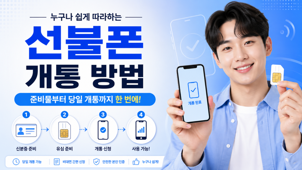 선불폰 개통 방법 총정리｜준비물부터 당일 개통까지 쉽게 알아보기