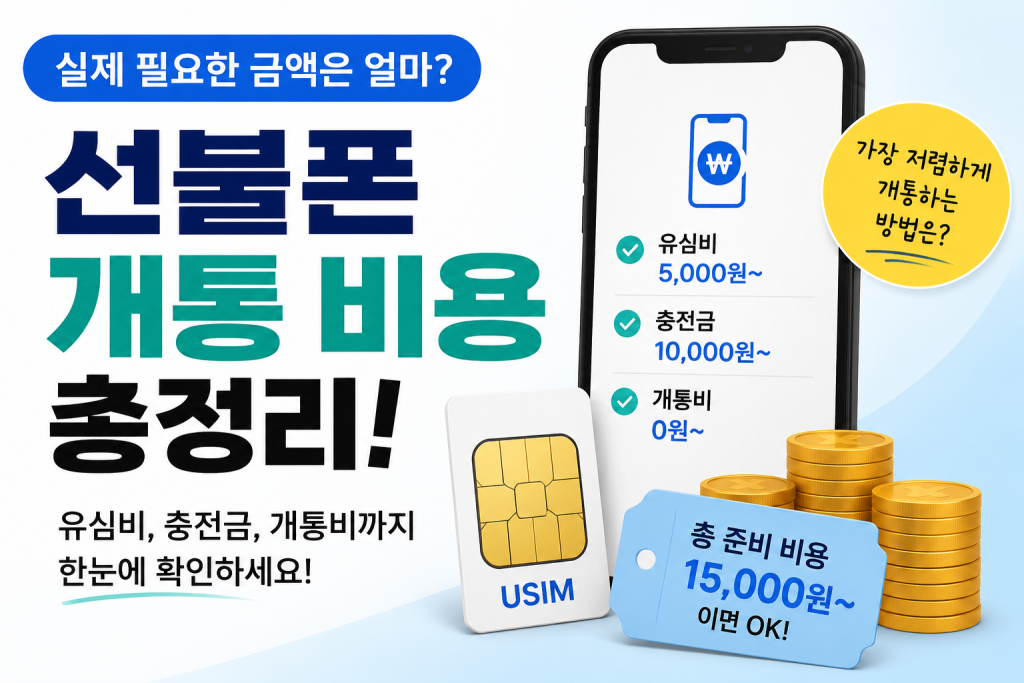 선불폰 개통 비용 얼마일까? 실제 필요한 금액과 개통 방법 총정리