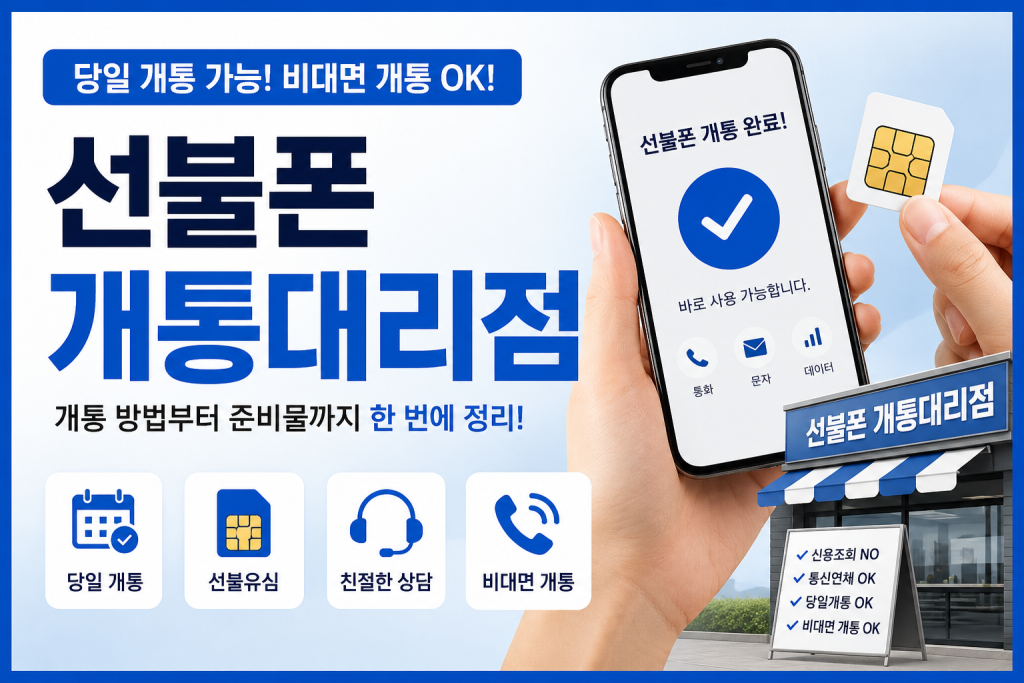 선불폰 개통대리점 찾는다면? 개통 방법부터 준비물까지 한 번에 정리