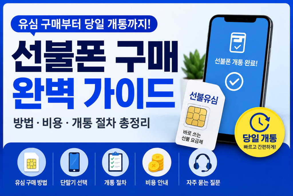 선불폰 구매 방법 총정리｜유심 구매부터 당일 개통까지