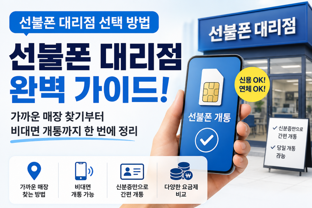 선불폰 대리점 선택 방법｜가까운 매장 찾기부터 비대면 개통까지 한 번에 정리