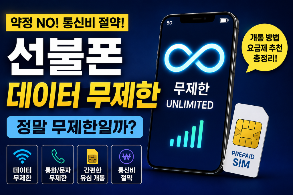 선불폰 데이터 무제한 요금제, 정말 무제한일까? 개통 방법부터 추천 요금제까지 1 선불폰 데이터 무제한 요금제, 정말 무제한일까? 개통 방법부터 추천 요금제까지