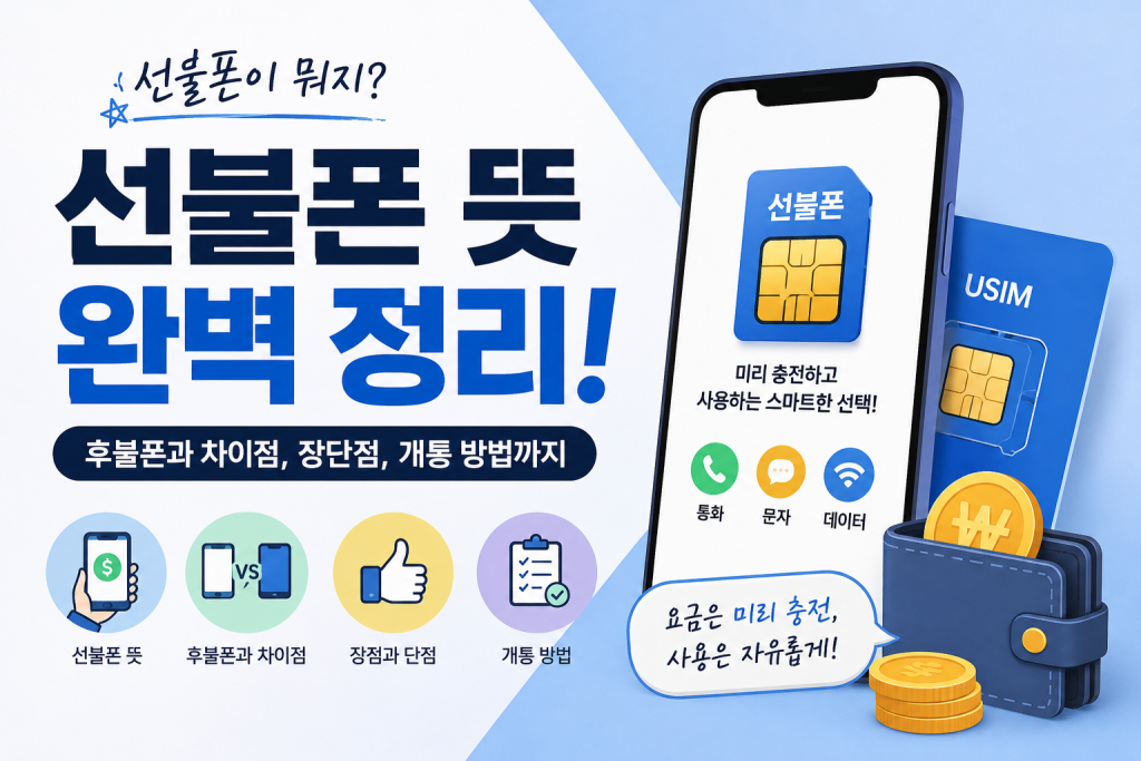 선불폰 뜻 완벽 정리｜후불폰과 차이점, 장단점, 개통 방법까지