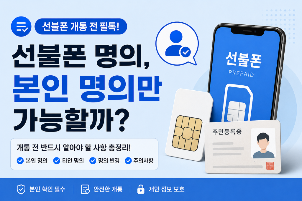 선불폰 명의, 본인 명의만 가능할까? 개통 전 반드시 알아야 할 사항