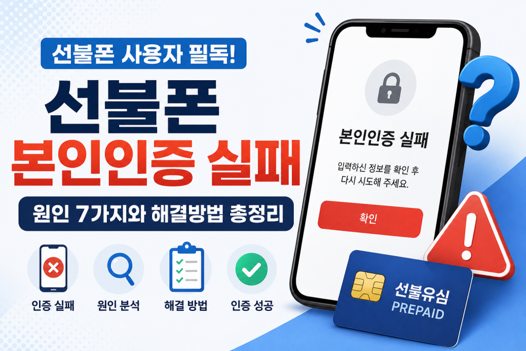 선불폰 본인인증 실패 원인 7가지와 해결방법 총정리
