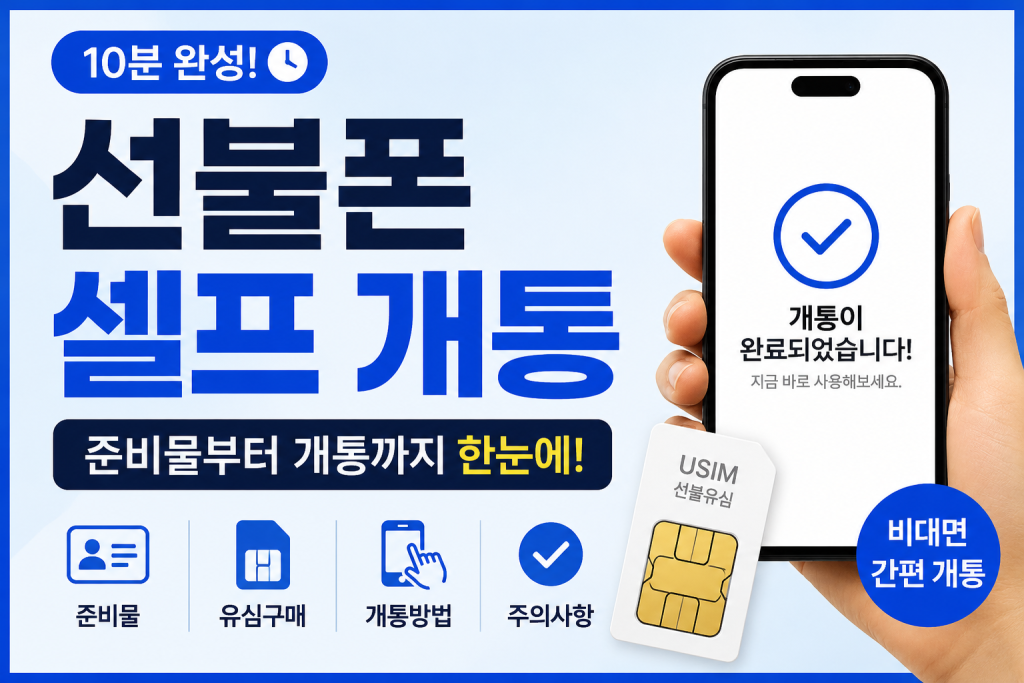 선불폰 셀프 개통 방법 총정리|준비물부터 개통까지 10분 완성 1 선불폰 셀프 개통 방법 총정리|준비물부터 개통까지 10분 완성
