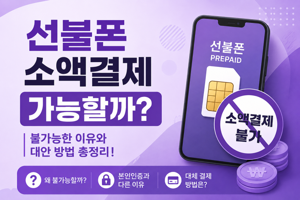 선불폰 소액결제 가능할까? 불가능한 이유와 대안 정리