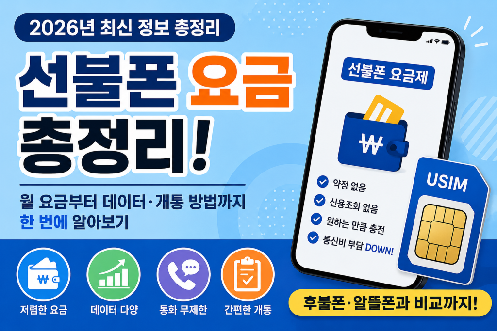 선불폰 요금 총정리｜월 요금부터 데이터·개통 방법까지 한 번에 알아보기