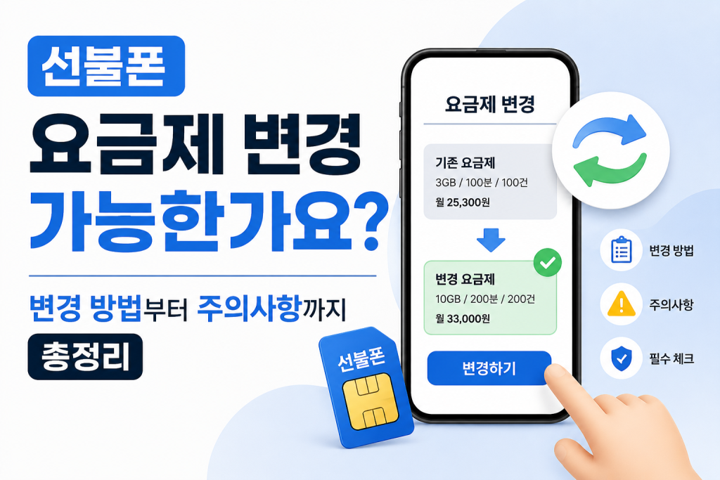 선불폰 요금제 변경 가능한가요? 변경 방법부터 주의사항까지 총정리