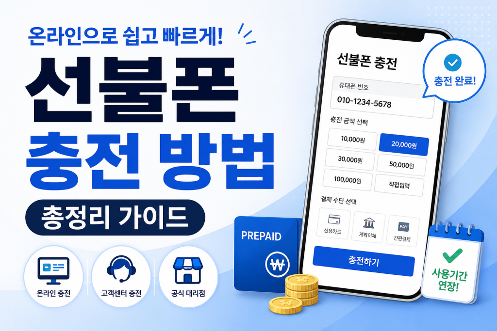 선불폰 충전 방법 총정리｜온라인으로 쉽고 빠르게 충전하는 방법