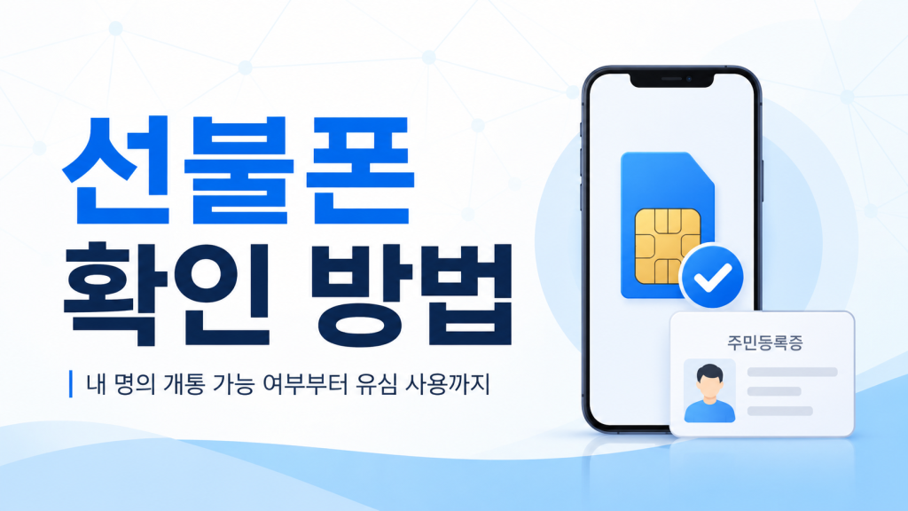 선불폰 확인 방법｜내 명의 개통 가능 여부부터 유심 사용까지 한 번에 확인하세요