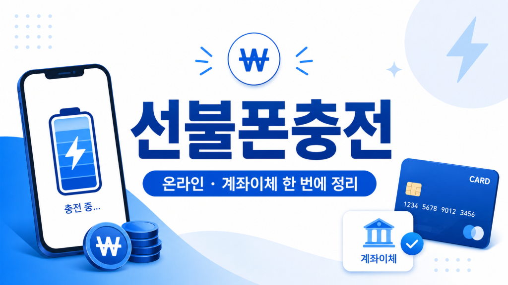 선불폰충전 방법 총정리｜온라인·계좌이체까지 한 번에 해결