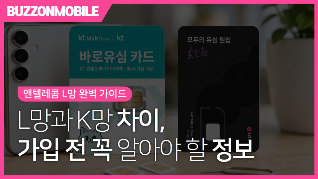 앤텔레콤 L망 완벽 가이드 | L망과 K망 차이, 가입 전 꼭 알아야 할 정보 1 앤텔레콤 L망 안내 이미지. L망과 K망의 차이, 요금제, 유심, 가입 전 확인사항을 한눈에 비교할 수 있는 가이드