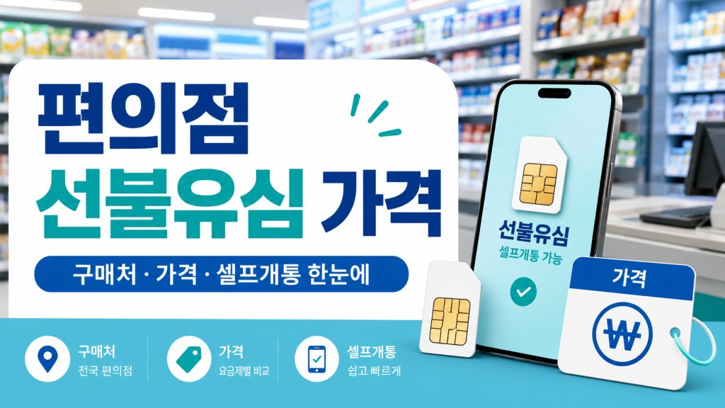 편의점 선불유심 가격 총정리｜CU·GS25 구매부터 셀프개통까지 한 번에