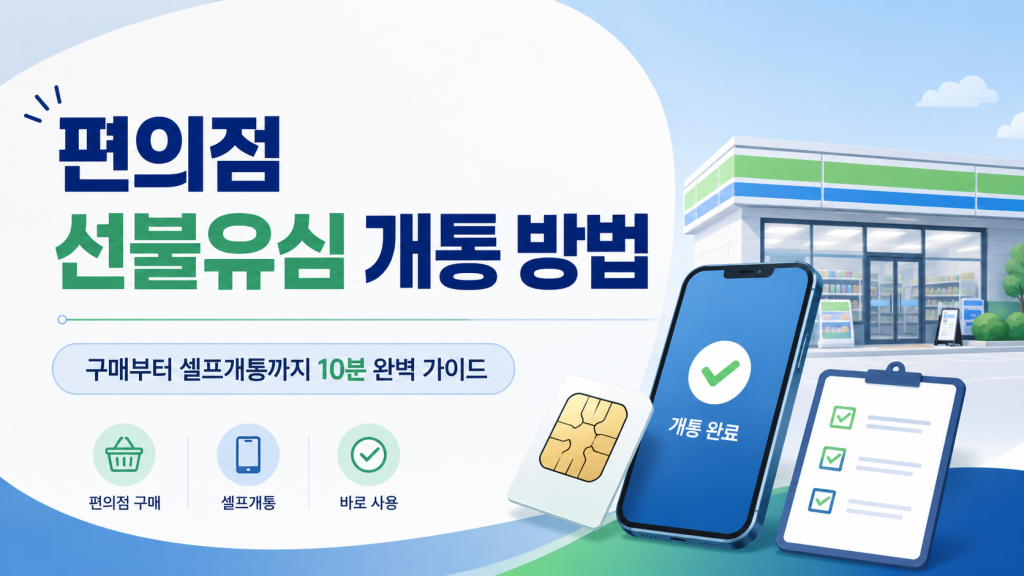 편의점 선불유심 개통 방법|구매부터 셀프개통까지 10분 완벽 가이드 1 편의점 선불유심 개통 방법|구매부터 셀프개통까지 10분 완벽 가이드