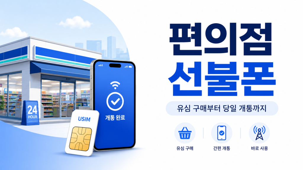 편의점 선불폰 개통 방법 총정리! 유심 구매부터 당일 개통까지