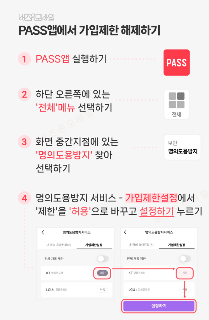 가입제한 해제방법 PASS(패스) 앱에서 5분만에 해제하는 방법 2 복사본 가입제한 1